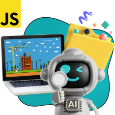 Язык программирования JavaScript + AI. Проектное обучение + геймификация + AI-помощники - КИБЕРшкола программирования для детей, компьютерные курсы для школьников, начинающих и подростков - KIBERone г. Краснодар